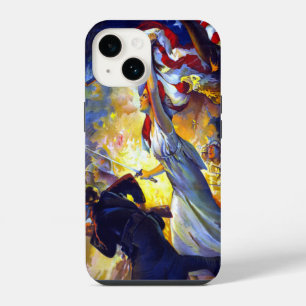 Coque Pour iPhone 14 Dame de la Liberté patriotique vintage drapeau amé