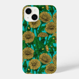 Coque Pour iPhone 14 Dandelions sur turquoise