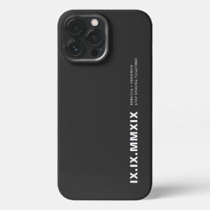Etui iPhone 13 Pro Max Date d'anniversaire moderne en chiffres romains as