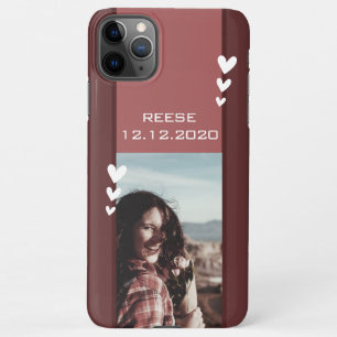 Coque iPhone 11Pro Max Date de naissance rappel Modèle photo Bourgogne ro
