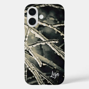 Coque iphone de branches personnalisées en noir et