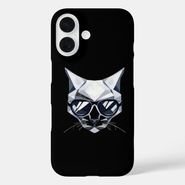 coque iphone de chat géométrique cool - Il y a à p (Verso)