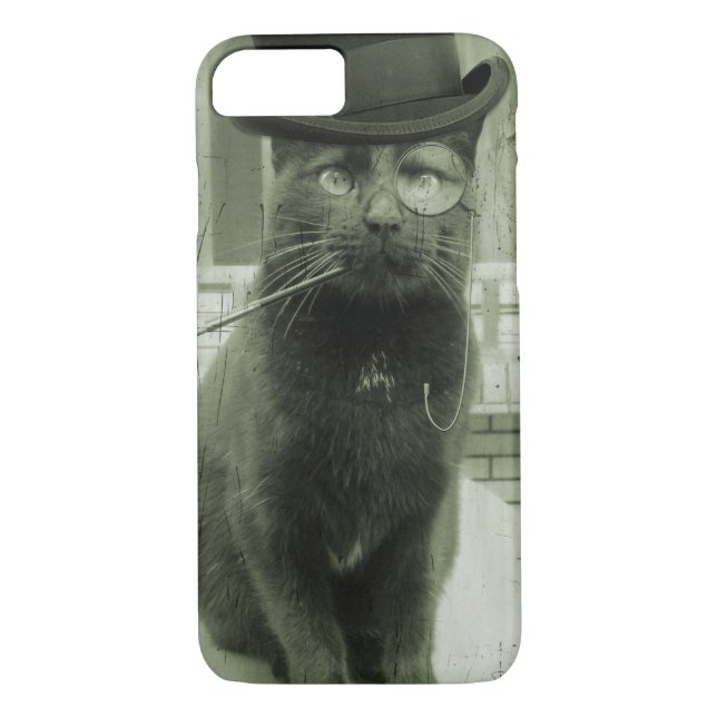 coque iphone de chat vapeur vintage (Dos)