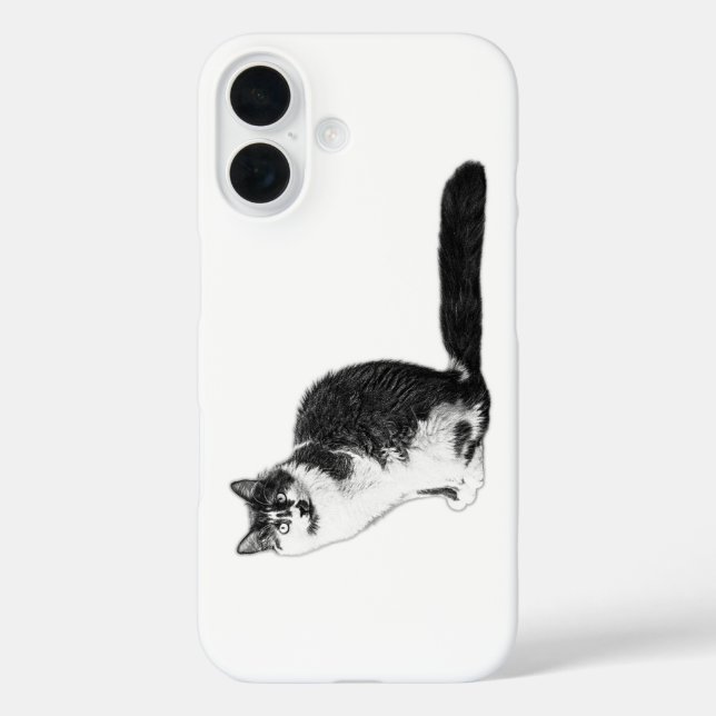 Coque iphone de chats modernes à long rayon (Verso)