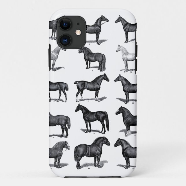 coque iphone de chevaux vintages (Dos)