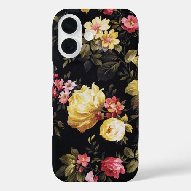 Coque iphone de Coque-Mate en tissu floral à l'anc (Verso)