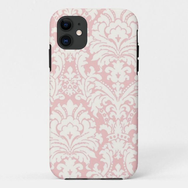 Coque iphone de damassé de Pink&White (Dos)