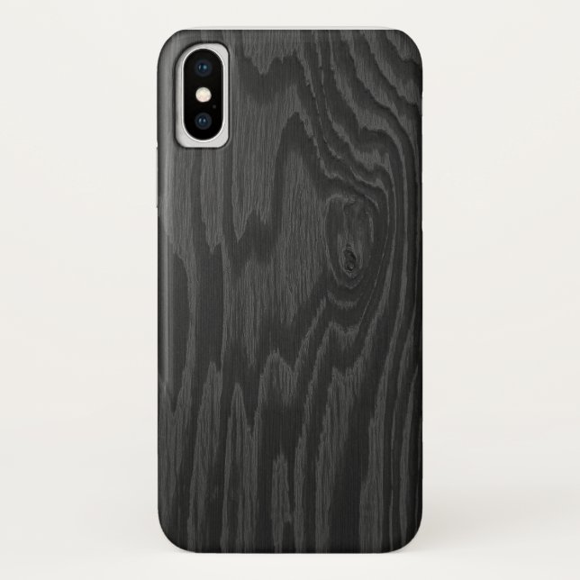 Coque iphone de design en bois noir (Dos)