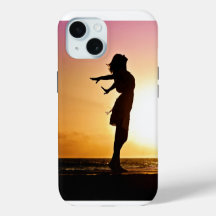Coque iphone de fille couché de soleil
