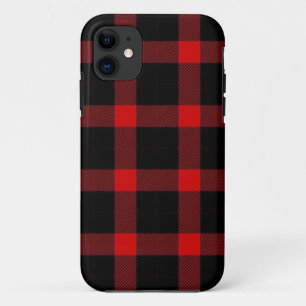 Coque iphone de flanelle rouge