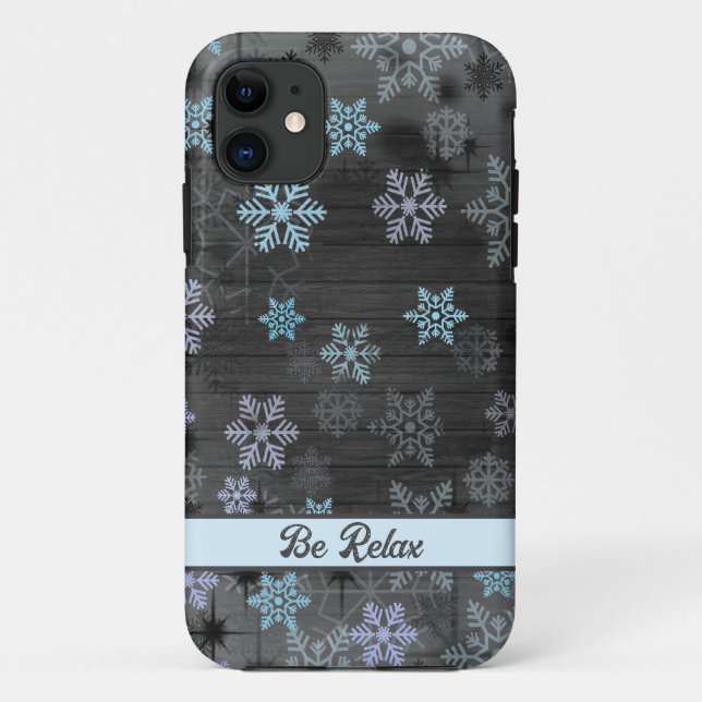 Coque iphone de flocon bleu de Noël (Dos)