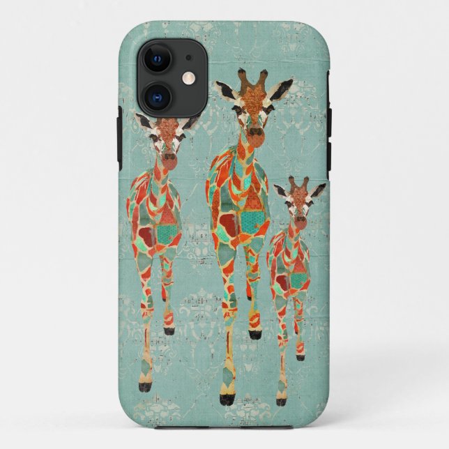 Coque iphone de girafes Azure & Amber (Dos)