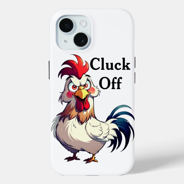 Coque iphone de jeu de coq personnalisé, Cluck Off (Verso)