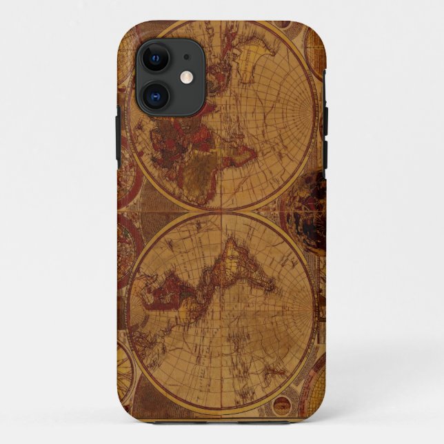 Coque iphone de la carte de l'ancien monde (Dos)