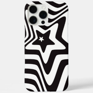 Coque iphone de l'étoile d'illusion d'optique noir
