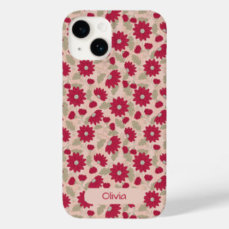 Coque iphone de marguerites roses personnalisées