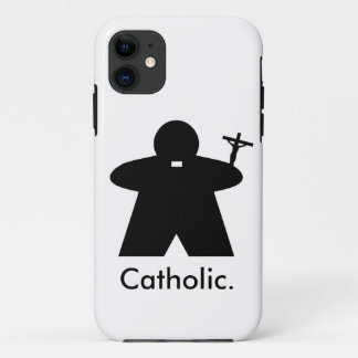 Coque iphone de Meeple de prêtre catholique
