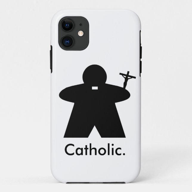 Coque iphone de Meeple de prêtre catholique (Dos)