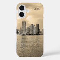 Coque iphone de Miami noir et blanc personnalisé