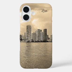 Coque iphone de Miami noir et blanc personnalisé