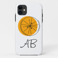 Coque iphone de monogramme d'agrumes oranges