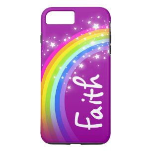 Coque iphone de nom personnalisé Rainbow violet
