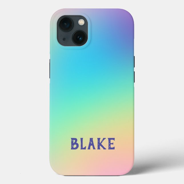 Coque iphone de nom personnalisé Soft Prismatic Pa (Verso)