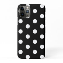 Coque iphone de points Polka noir et blanc