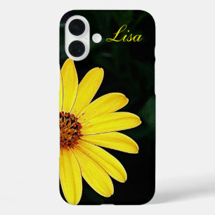 Coque iphone de pomme à fleurs jaunes personnalisé