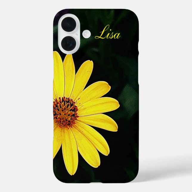 Coque iphone de pomme à fleurs jaunes personnalisé (Verso)