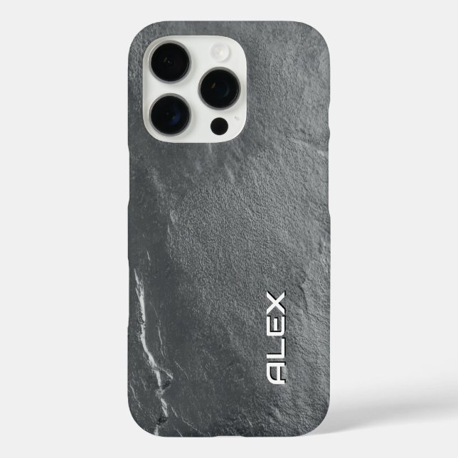 Coque iphone de texture en ardoise grise (Verso)
