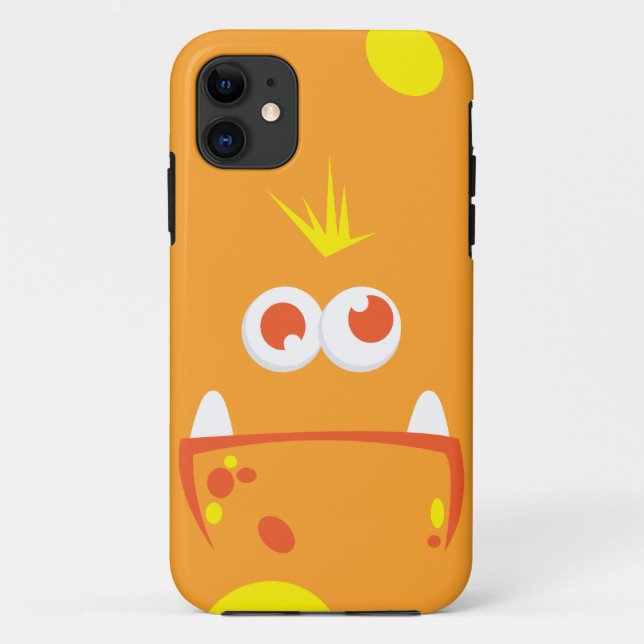 Coque iphone de visage du monstre orange (Dos)