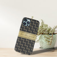 coque iphone de zigzag d'or motif