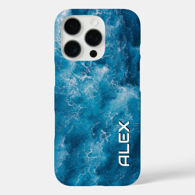 Coque iphone d'eau océanique - Mer bleu serein (Verso)