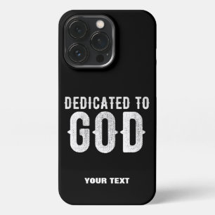 ETUI iPhone 13 PRO DÉDIÉ À DIEU COOL PERSONNALISABLE TEXTE BLANC