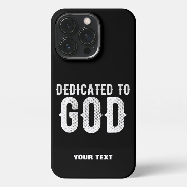 COQUE iPhone DÉDIÉ À DIEU COOL PERSONNALISABLE TEXTE BLANC (Verso)