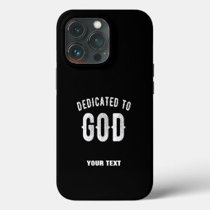 ETUI iPhone 13 PRO DÉDIÉ À DIEU TEXTE BLANC PERSONNALISABLE