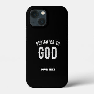 ETUI iPhone 13 MINI DÉDIÉ À DIEU TEXTE BLANC PERSONNALISABLE