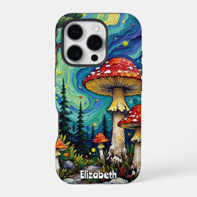 Coque iPhone Défrichement de forêts psychédélique (Verso)