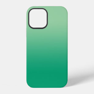 Coque iPhone 12 Dégradé minimal de vert clair à vert foncé