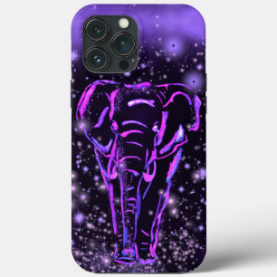 Coque iphone d'éléphant néon violet
