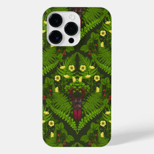 Coque Pour Pour iPhone 14 Pro Max Dendroctones et fougères, feuilles verts