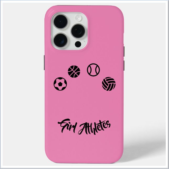 Coque iphone des athlètes de sexe féminin rose (Créateur téléchargé)