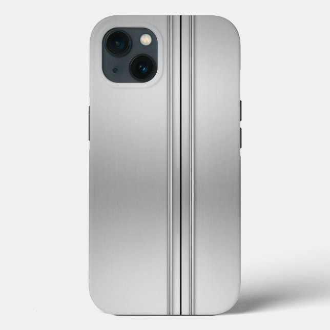 Coque iphone des portes en métal brossé argent (Verso)
