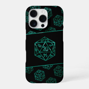 Coque iPhone 16 Pro Dés RPG   Emerald Imaginaire Tabletop Retro Gamer