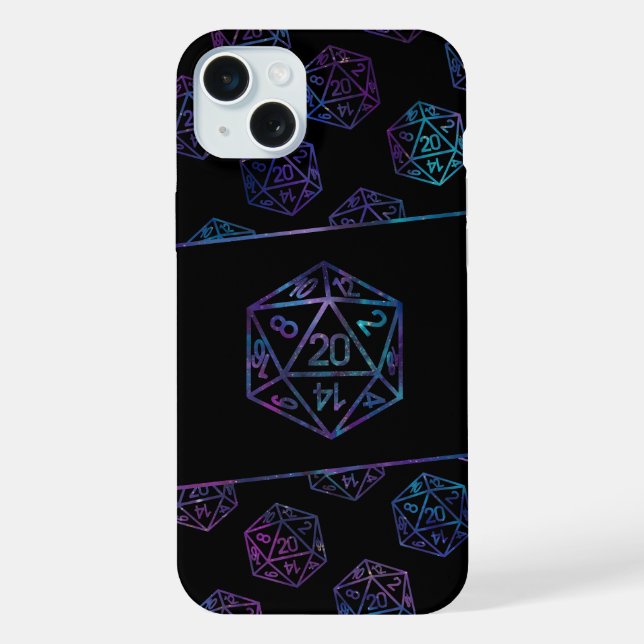 Coque iPhone Dés RPG | Nebula Imaginaire Retro Tabletop PnP Gam (Verso)