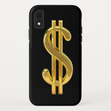 coque iphone des signes en dollars d'or