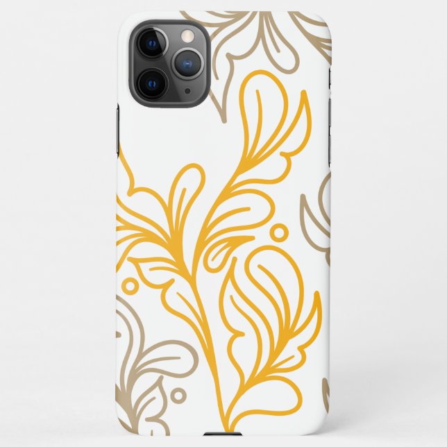Coque iPhone Design en feuille Boho d'or (Dos)