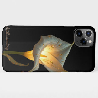Coque iPhone 11Pro Max Design floral noir encore debout