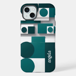 Design moderne abstrait géométrique turquoise blan